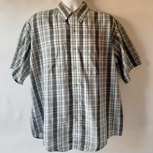Timber Creek men's multicolor plaid short sleeve button down shirt size L